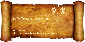 Váradi Nimfa névjegykártya